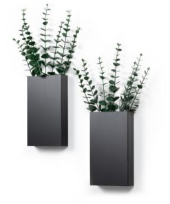Schwarze Wandvase Set 2 Stück – Modern für Wohnzimmer-Deko & Stilvolle Wandgestaltung