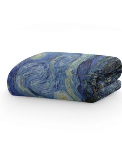 PICANOVA – Premiumqualität Fleecedecke 200x150cm – Vincent Van Gogh Starry Night – Fotodecke für Kuscheln und Komfort
