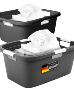 Novaliv Wäschewanne-Set 25L + 40L - Aufbewahrung undtransport von Wäsche | Ideal für Familie und Wohnzimmer | Grosser un
