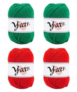Jodsen Handstrickgarn Rot Grün zur Strick- und Häkelprojekte