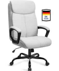 BASETBL Ergonomischer Bürostuhl für Chefsessel und Schreibtischstühle, Weiche Armlehnen und Kopfstütze, Dreh- und Wippf