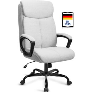 BASETBL Ergonomischer Bürostuhl für Chefsessel und Schreibtischstühle, Weiche Armlehnen und Kopfstütze, Dreh- und Wippf