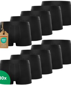 Kemes Boxershorts Herren 10 Pack Baumwolle schwarz atmungsaktiv OEKO-TEX STANDARD 100 Unterwäsche
