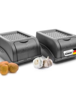 Novaliv Kartoffel Aufbewahrungsbox | 2 Stück klein 3,5L Volumen | ANTHRAZIT GRAU | FreshHalted box Kartoffeln Zwiebeln Z