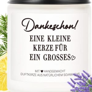 Dankeschön Geschenk VivaJoy Klein Lavendelduftkerze für Frauen | VivaJoy Klein Danke Geschenk Lavendelduftkerze Zitrone