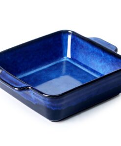 NUTRIUPS Quadratische Auflaufform aus Keramik, oven-safe, für professionelle Küchen, ideal für Porzellan-Lasagne, Griffe