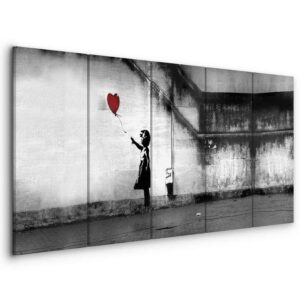 Murando XXL Leinwandbilder Banksy Mädchen mit Luftballon 200x80 cm - Street Art für Wohnzimmer - i-C-0113-b-m