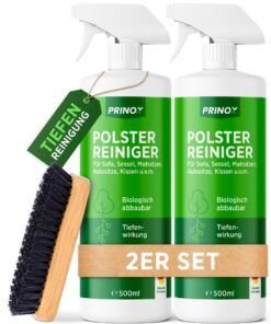 PRINOX 2x Profi Polsterreiniger für Sofa & Auto - Textilreiniger Konzentrat & Autositz Reiniger - Fleckenentferner & Tie