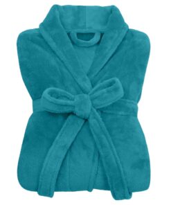 npluseins Kuschelfleece Bademantel Damen Herren flauschig - Sauna Morgenmantel mit Schalkragen