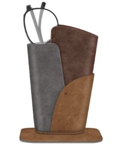 FINTIE Premium Kunstleder Brillenhalter/Tisch Brillenetui | FINTIE Brillenständer aus Premium Kunstleder für Brillenabl