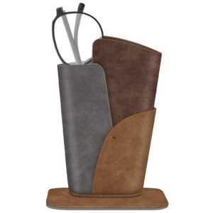 FINTIE Premium Kunstleder Brillenhalter/Tisch Brillenetui | FINTIE Brillenständer aus Premium Kunstleder für Brillenabl