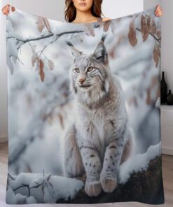 Luchs Decke Vier Jahreszeiten Bett Wohndecke Kuscheldecke Extra Dick & Warm Sofadecke/Couchdecke Flannel Sofaüberwurf S