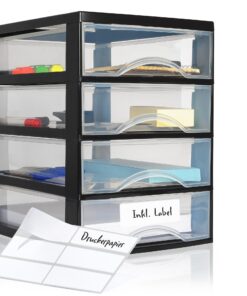 Hausfelder Schubladenbox A4 Büro Organizer Staples transparency | Hausfelder Schubladenbox A4 Kunststoff Aufkleber Büro