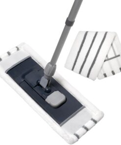 Peggy Perfect Wischmopp 360° schwinebar, 42x11,5cm, 131cm Teleskopstiel, microfaser Bezüge, Power Lines, 2 Pack, einziga