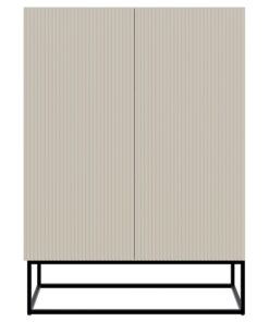 Selsey Graubeige Kommode Veldio 90 cm 2 Türen 3 Fächer fuer Wohnzimmer und Schlafzimmer modisches Aufbewahrungsschrank