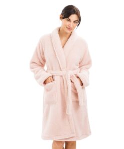 HOMELEVEL Sherpa Bademantel mit Kapuze Lammfell Optik für Damen und Herren OEKO-TEX STANDARD 100