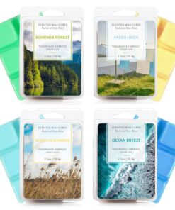 SCENTORINI Duftwachs Wax Melts 100% Sojawachs Raumduft - frisch Leinen, Böhmenwald für Hochzeiten und Feste - 4 Packunge