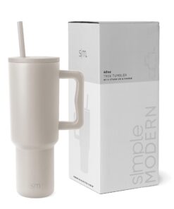 Simple Modern Thermobecher Trek 1180ml | Isoliert Edelstahl Becher mit Strohhalm und Griff | Geschenk für Frauen und Män