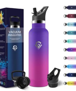 Thermosflasche 500ML BPA-Frei Edelstahl Trinkflasche Doppelwandig Isolierung Kohlensäuregeeignet Strohhalm inklusive