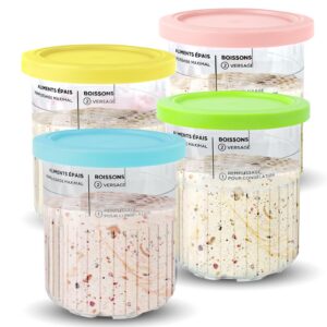 Feilifan 4 Pack Eiscremebecher für Ninja CREAMi Deluxe NC500 NC501 UK Serie - Hochwertige Zubehör für Ihre Eismaschine -