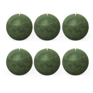 Spaas dunkelgrüne Rustikale Kugelkerze 80 mm - Ambiante Deko für Zuhause