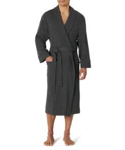 Amazon Essentials leichter Waffel-Bademantel für Herren (Verfügbar in den Größen Schwer und Groß) OEKO-TEX STANDARD 100