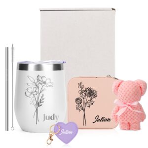 Personalisiertes Thermobecher Geschenkset für Frauen mit Gravur und Schmuckschatulle
