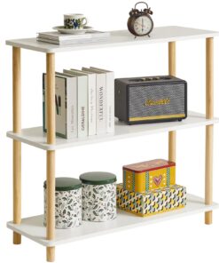 IBUYKE moderne offenes Bücherregal für Wohnzimmer und Schlafzimmer - stehend, multifunktional, 3-Tier Holzregal WBC003