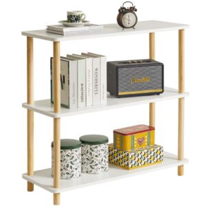 IBUYKE moderne offenes Bücherregal für Wohnzimmer und Schlafzimmer - stehend, multifunktional, 3-Tier Holzregal WBC003