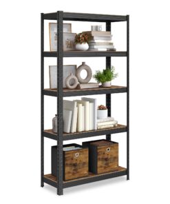 SONGMICS Bücherregal, Küchenregal, verstellbare Ablagen, vintagebraun-schwarz GLR030B01 FSC-Zertifizierung SONGMICS Bü