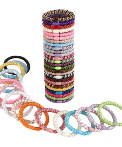 Stylish Damen Haargummi 42 Stück Bunte Zopfgummis 6cm für Dickes, Lockiges & Glattes Haar - Elastische Haarbänder zur Pe