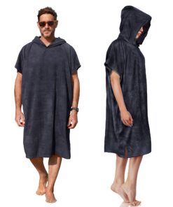 Kato Tirrinia Surf Poncho Quick Dry Wasserdicht Sandproof für Surfen Strand Erwachsene Übergröße Schwarz