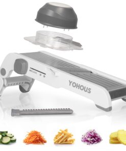 Gemüsehobel Mandoline Edelstahl – Einstellbare Schnittstärke Julienne/Würfel/Scheiben, spülmaschinengeeignet