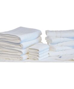 Mosobam Luxuriöses türkisches Badetuch und Matte, 14-teilig, weiß, 700 g/m² & 1000 g/m², Bambusviskose und ägäische türk