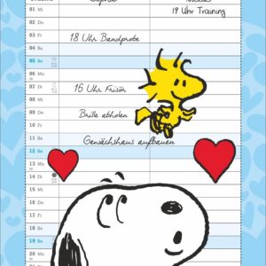 Heye-Verlag Peanuts Planer für Paare 2026 - Paarplaner mit 2 Spalten - 16 cm x 34,7 cm Heye-Verlag Peanuts Planer 2 Pe