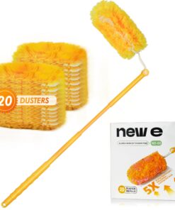 NEWE Staubmagnet Nachfüllpack 20 Stück + 1 Lang Ausziehbar Für Swiffer Duster - 360 Grad Staubwischer mit 5X Mikrofasern