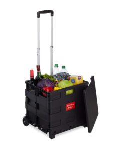 Relaxdays Klappbarer Einkaufstrolley mit Teleskopgriff, bis 35 kg, HBT 99x45x38 cm