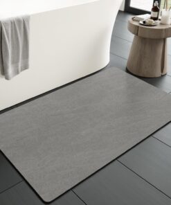 KAZOLEN rutschfeste Badematte grau: super absorbierend, dünn 40x60 cm, waschbar und schnelltrocknend für Dusche, Badewan
