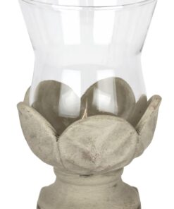Flair Flower Windlicht - Outdoor Kerzenständer für Terrasse und Garten, antik-optik, 20cm