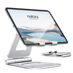 NULAXY Doppelter Faltbar Tablet Ständer - Bürostaender für iPad Pro Air Mini Samsung Tab Silber