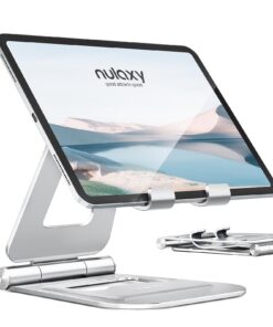 NULAXY Doppelter Faltbar Tablet Ständer - Bürostaender für iPad Pro Air Mini Samsung Tab Silber