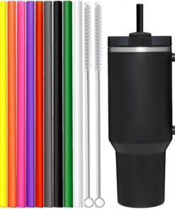ALINK Strohhalme für Stanley 40 oz 30 oz Tumbler - 12 Pack 12 Zoll Wiederverwendbar + 2 Pinsel