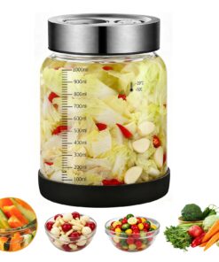 Fermentierglas 1L mit Gärventil - Auslaufsichere Luftdichte für Sauerkraut Kimchi Jalapenos