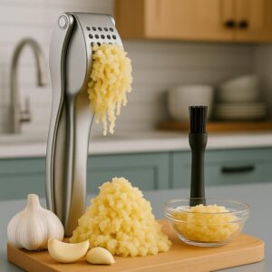Premium Knoblauchpresse leicht zu reinigen - perfekt für Hausfrauen - ideal für Kochen - spülmaschinenfest - 1,5 kg