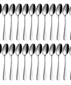Silberレシピ Silber Teelöffel BEWOS 24 Stück Edelstahl Spiegelargeste Spülmaschinenfest Kaffeelöffel für Haushalt und Rest