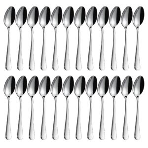 BEWOS Silber Dessertlöffel für Zuhause, Suppenlöffel hochglanzpoliert, spülmaschinenfest, Restaurantqualität