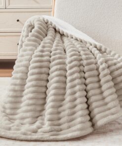 Vielit Sherpa Decke, Flauschig und extra weich, für große Wohn- & Kuscheldecken, perfekt zur Entspannung Sofadecke überw