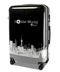Xonic Design Reisekoffer - Hartschalen-Koffer mit 360° Leichtlauf-Rollen - perfekt für Familien in XL Größe (Fly The Wor