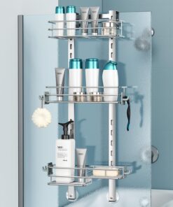 Nieifi Edelstahl Duschablage, rostfrei verstellbar, silberfarben, ideal für Badezubereitung