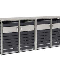 Zelsius Mülltonnenbox 4er Anthrazit inkl. Erweiterungsmöglichkeit | Aufbewahrungsbox für Mülltonnen | 120-240 Liter Zel